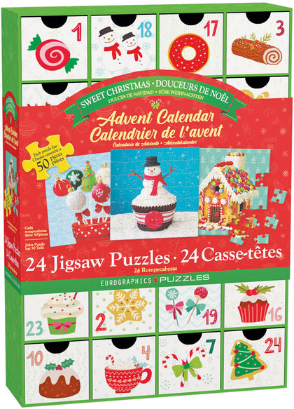 Advento Kalendorius Dėlionė Eurographics Puzzle Sweet Christmas 24x50 dėlionės