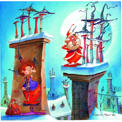 Dėlionė Grafika Puzzle The Witch and Santa Claus 1000