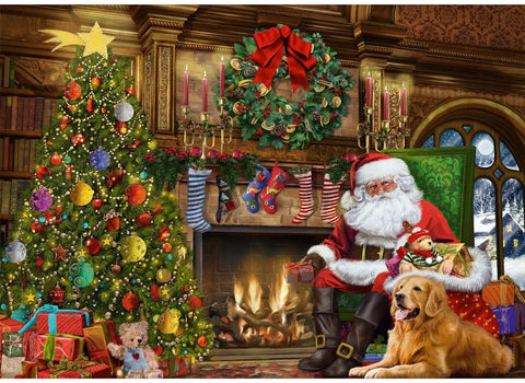 Dėlionė Jumbo Puzzle Santa by the Christmas Tree 500